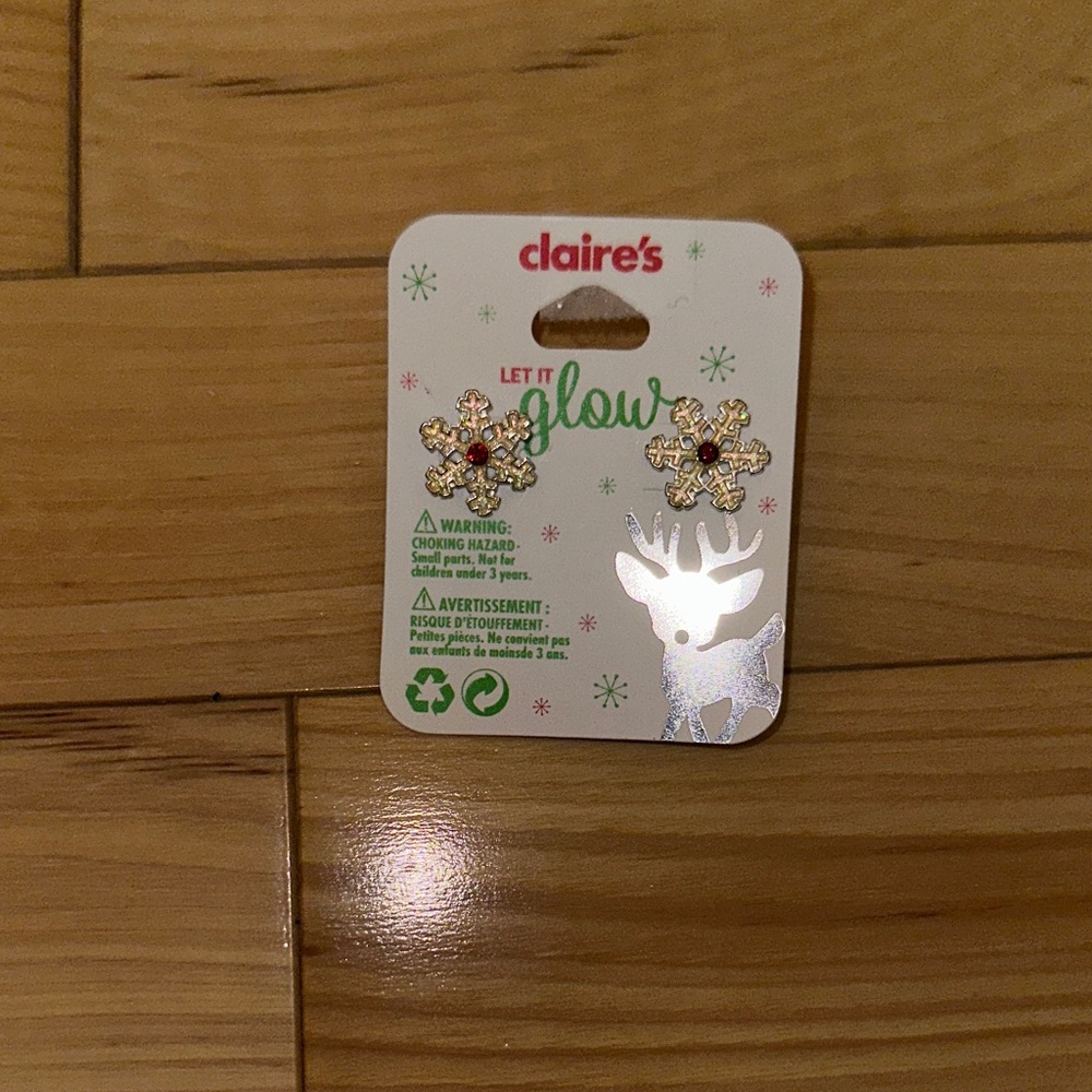 Claire's Festive Snowflake Earrings